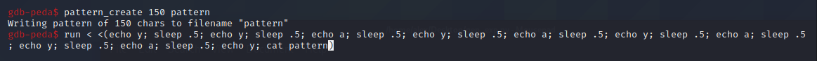 Creating a pattern with PEDA
